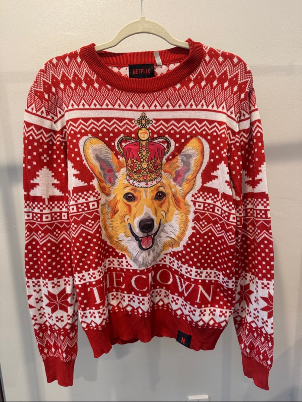 Netflix The Crown Corgi Holiday Sweater